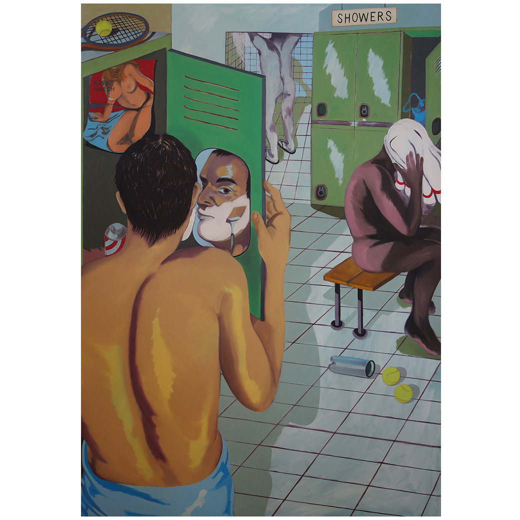 Alezendria Decking painting - locker room scene