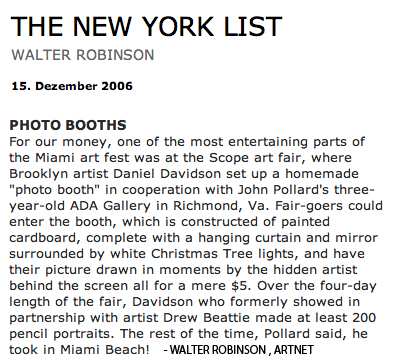 WALTER ROBINSON ARTNET ADA GALLERY PICTURE BOOTH